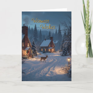 Carte de voeux de Noël Cosy Winter Village