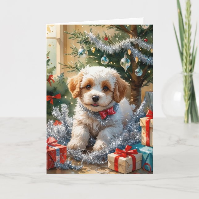 Carte de voeux de Noël Coton De Tulear Chien (Devant)