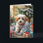 Carte de voeux de Noël Coton De Tulear Chien<br><div class="desc">Vivez un tourbillon de vacances amusant avec ce chien de Noël de conception ludique! Plein d'énergie festive,  il capture la joie de la saison avec un thème fantasque et chaleureux,  parfait pour répandre la joie.</div>