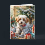 Carte de voeux de Noël Coton De Tulear Chien<br><div class="desc">Vivez un tourbillon de vacances amusant avec ce chien de Noël de conception ludique! Plein d'énergie festive,  il capture la joie de la saison avec un thème fantasque et chaleureux,  parfait pour répandre la joie.</div>