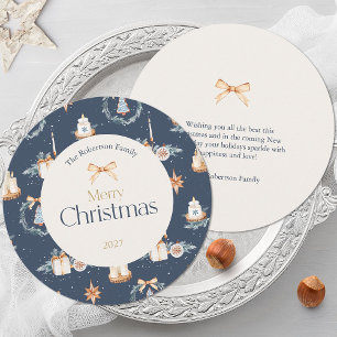 Carte de voeux de Noël couleur bleu marine