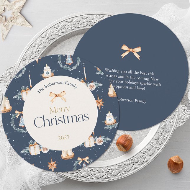 Carte de voeux de Noël couleur bleu marine (Créateur téléchargé)