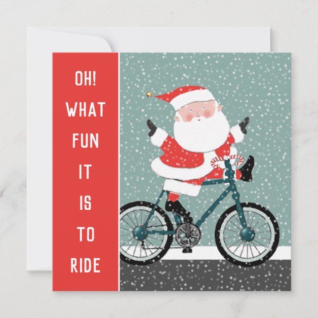 Carte de vœux de Noël cyclisme (Devant)