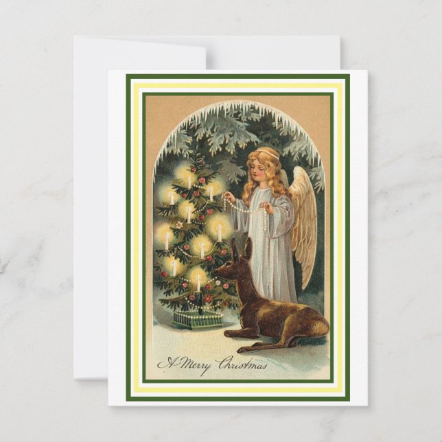 Carte de vœux de Noël d'ange vintage (Devant)