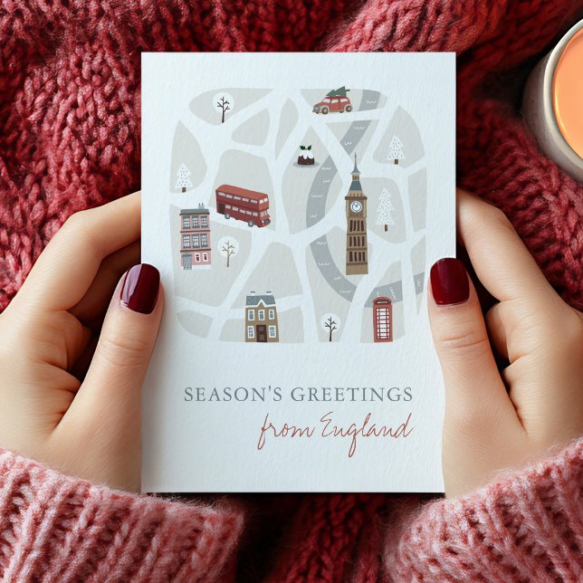 Carte de vœux de Noël d'Angleterre britannique (England Christmas Card)