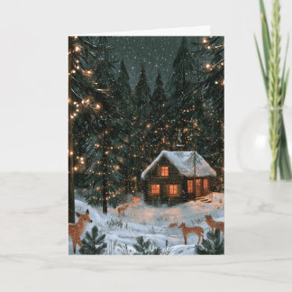 Carte de vœux de Noël dans les bois