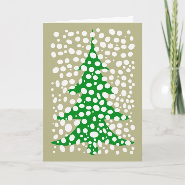 Carte de vœux de Noël d'arbre de désert enneigé (Devant)
