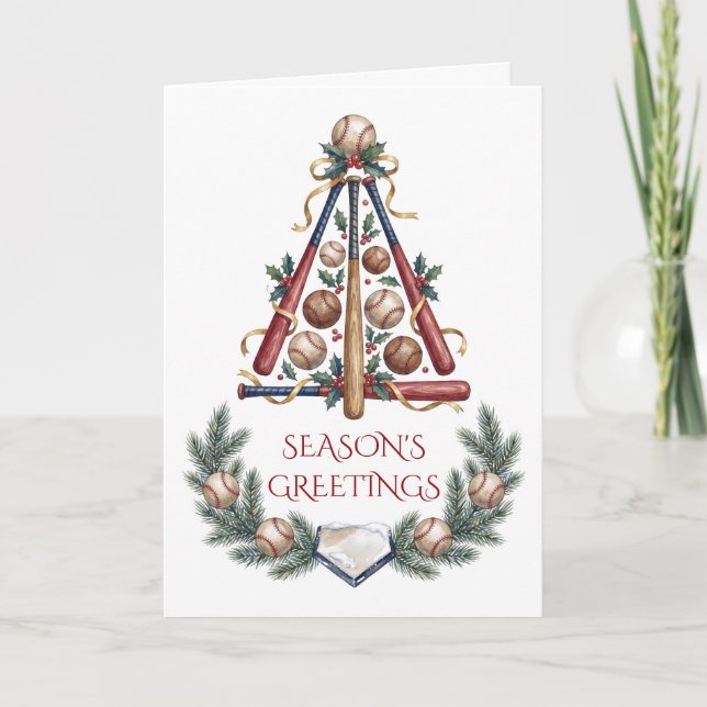 Carte de vœux de Noël de baseball (Devant)