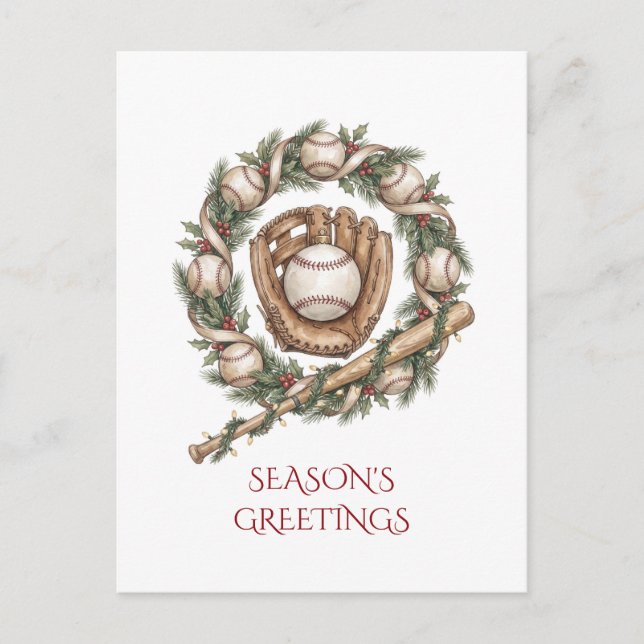 Carte de vœux de Noël de baseball (Devant)