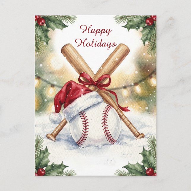 Carte de vœux de Noël de baseball (Devant)