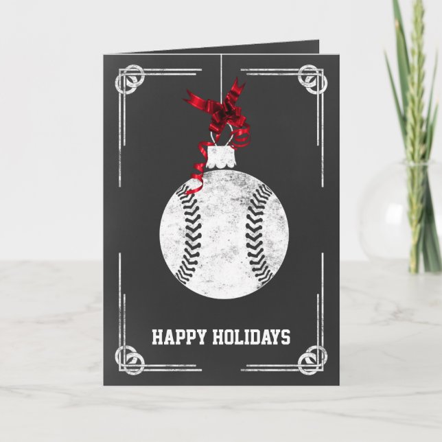 Carte de vœux de Noël de baseball (Devant)