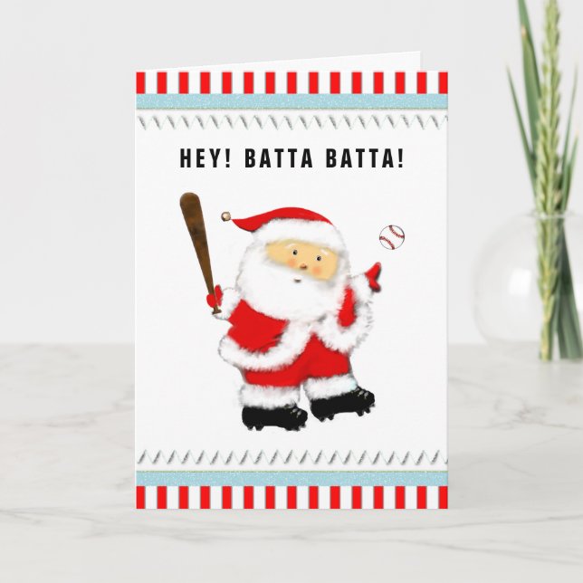 Carte de vœux de Noël de baseball (Devant)