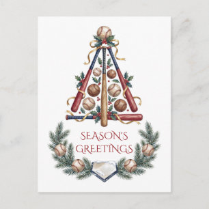 Carte de vœux de Noël de baseball