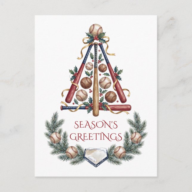 Carte de vœux de Noël de baseball (Devant)