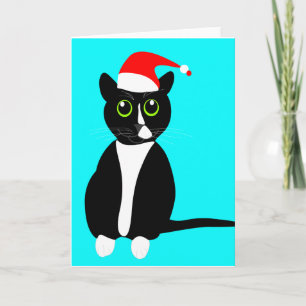 Carte de voeux de Noël de chat de smoking