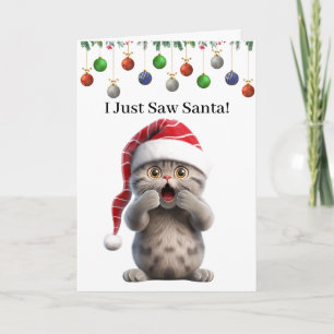 Carte de vœux de Noël de chat drôle et fantaisiste