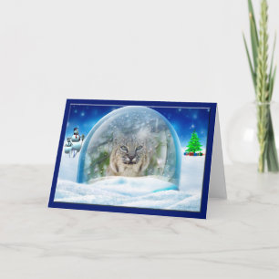 Carte de voeux de Noël de chat sauvage