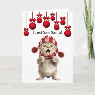 Carte de vœux de Noël de chat super mignon