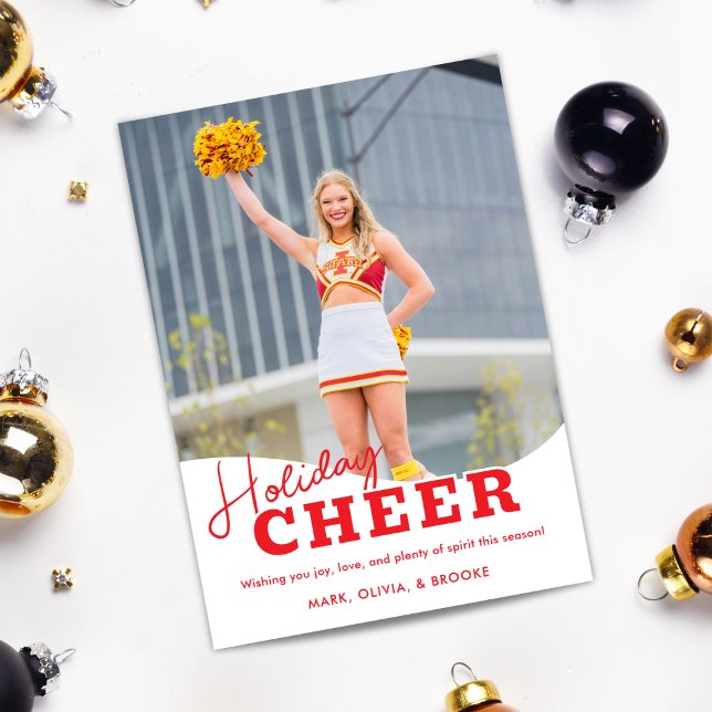 Carte de vœux de Noël de Cheerleading Cheer de vac (Créateur téléchargé)