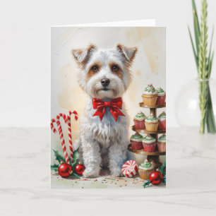 Carte de voeux de Noël de chien de Bedlington Terr