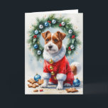 Carte de voeux de Noël de chien de Terrier frontal<br><div class="desc">Vivez un tourbillon de vacances amusant avec ce chien de Noël de conception ludique! Plein d'énergie festive,  il capture la joie de la saison avec un thème fantasque et chaleureux,  parfait pour répandre la joie.</div>