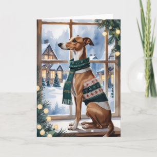 Carte de voeux de Noël de chien d'hippet