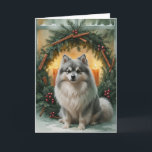 Carte de voeux de Noël de Chien Keeshond<br><div class="desc">Vivez un tourbillon de vacances amusant avec ce chien de Noël de conception ludique! Plein d'énergie festive,  il capture la joie de la saison avec un thème fantasque et chaleureux,  parfait pour répandre la joie.</div>