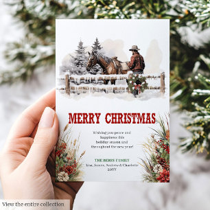 Carte de vœux de Noël de country cowboy modifiable