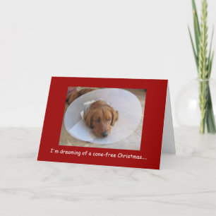 Carte de voeux de Noël de golden retriever, cône