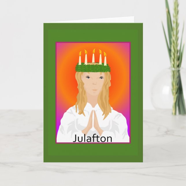 Carte de voeux de Noël de Julafton St Lucia (Devant)