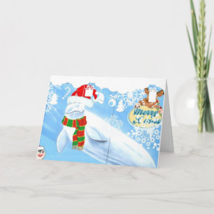 Carte de voeux de Noël de la charmante baleine bél
