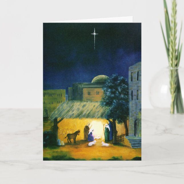 Carte de voeux de Noël de la Nativité de l'étoile  (Devant)