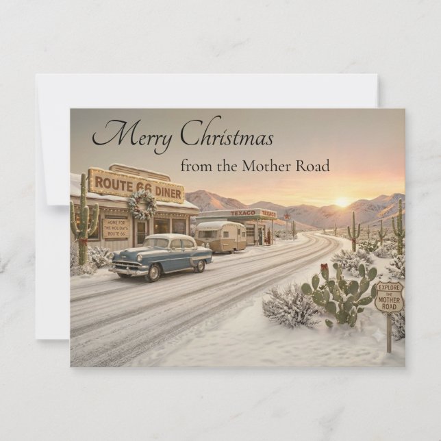 Carte de vœux de Noël de la route mère du désert (Devant)