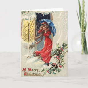 Carte de voeux de Noël de la tempête de neige vict