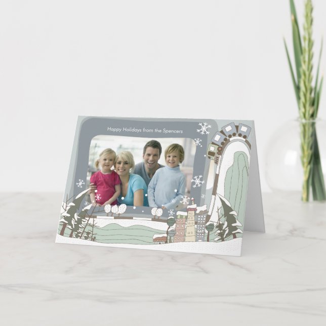 Carte de voeux de Noël de la vieille ville (Devant)