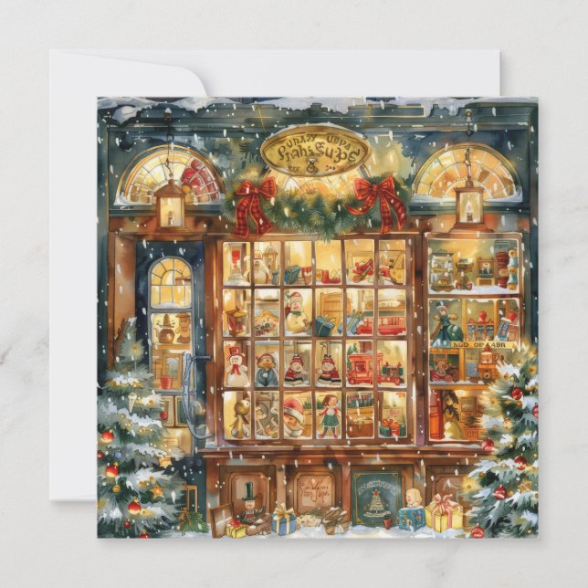Carte de vœux de Noël de la vitrine de la boutique (Devant)