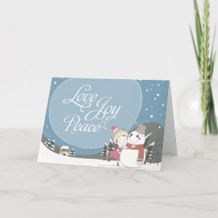 Carte de voeux de Noël de Love Joy Peace