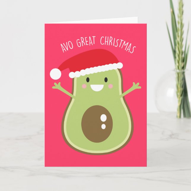 Carte de voeux de Noël de Noël Cute Avocado (Devant)