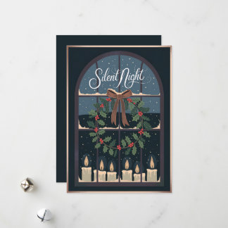 Carte de vœux de Noël de nuit silencieuse
