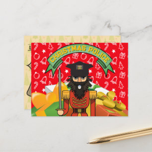 Carte de vœux de Noël de police Casse-noisette d