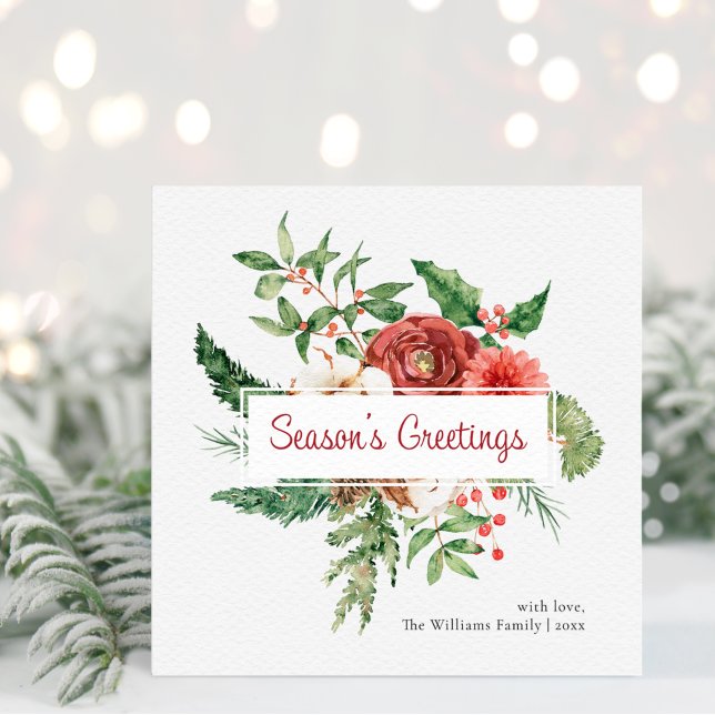 Carte de vœux de Noël de saison hivernale (Créateur téléchargé)