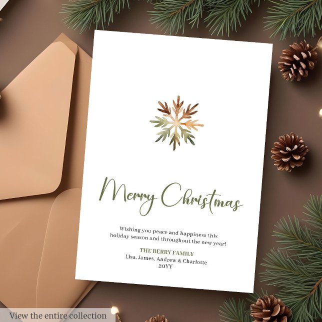 Carte de vœux de Noël de style écriture élégante (Stylish Script Font Cozy Christmas Greeting Card

)