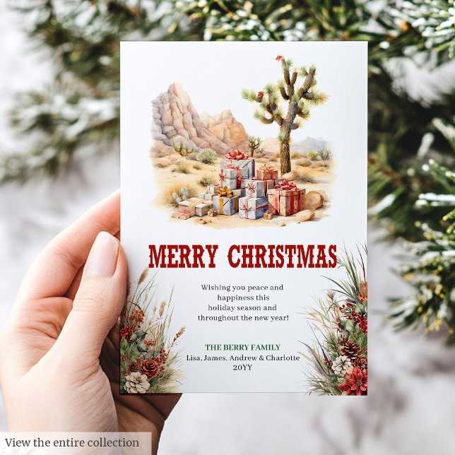 Carte de vœux de Noël de style Prairie modifiable (Prairie style Christmas greeting card editable

)