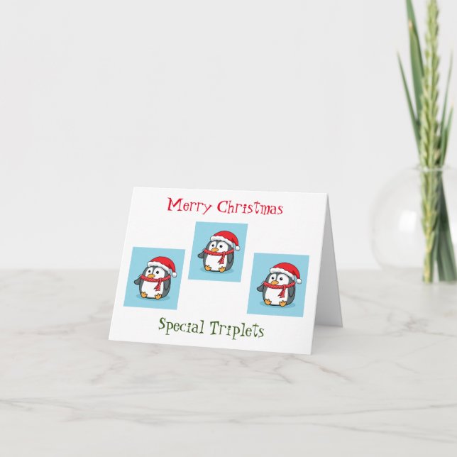 CARTE DE VŒUX DE NOËL DE TRIPLET (Devant)