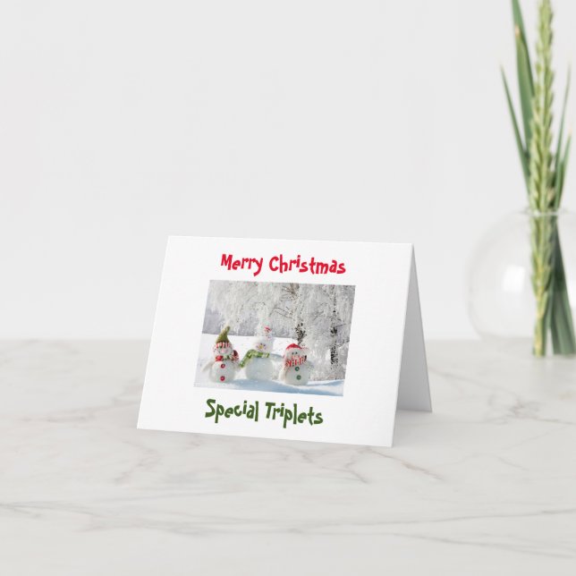 CARTE DE VŒUX DE NOËL DE TRIPLET (Devant)