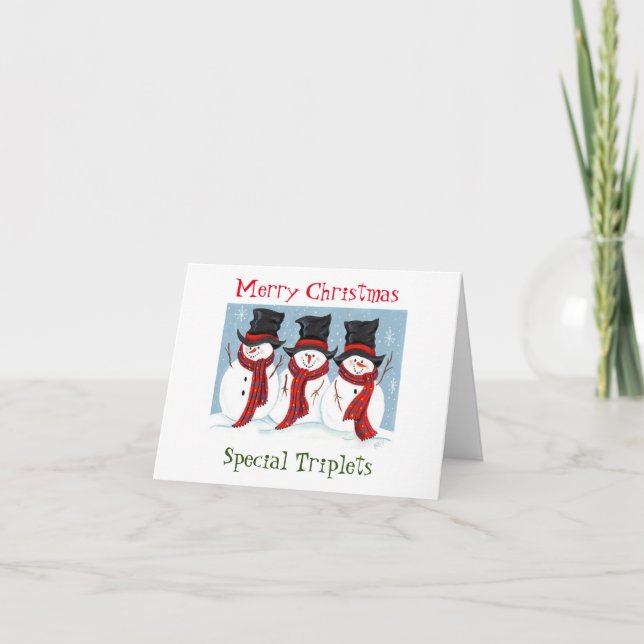 CARTE DE VŒUX DE NOËL DE TRIPLET (Devant)