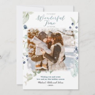 Carte de vœux de Noël de vacances photo aquarelle
