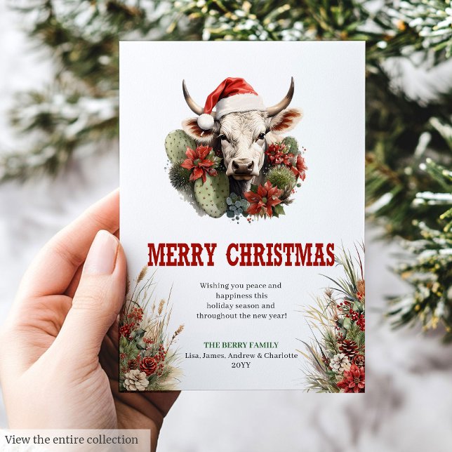 Carte de vœux de Noël de Wild West (Wild West Yuletide Holiday Greeting Card)