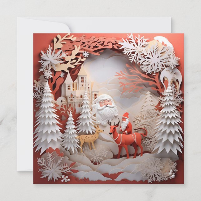 Carte de vœux de Noël décorée pour les fêtes (Devant)
