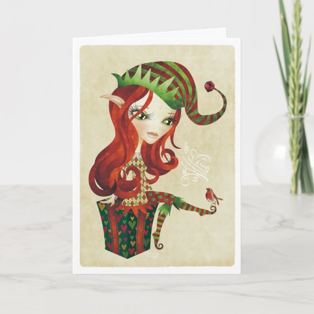 Carte de voeux de Noël d'Elfie (Devant)